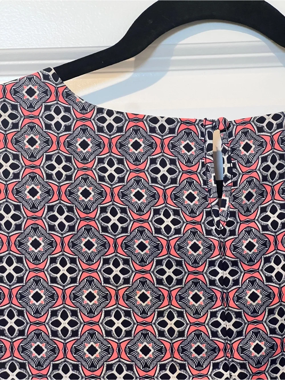 Pattern Pink Geometric Print Short Sleeve Blouse XS Career Casual Top J. Crew